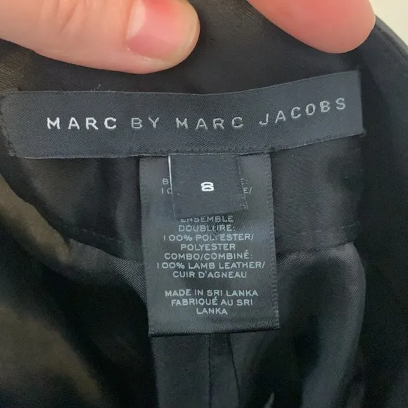NWT Marc by Marc Jacobs Leather Trim Satin Skirt Size 8