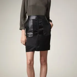 NWT Marc by Marc Jacobs Leather Trim Satin Skirt Size 8