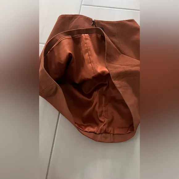 NWT NBD REVOLVE brown leather skirt
