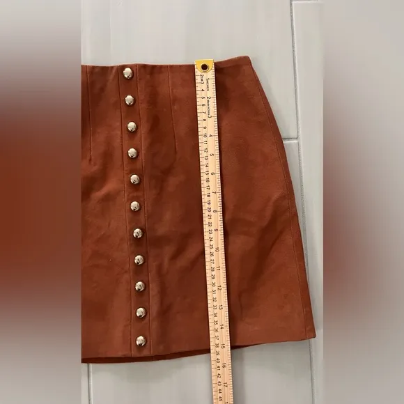 NWT NBD REVOLVE brown leather skirt
