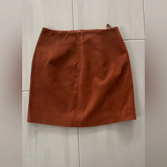 NWT NBD REVOLVE brown leather skirt