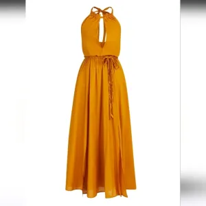 NWT Ny&amp;Co XXL Mustard Yellow Halter Maxi Dress