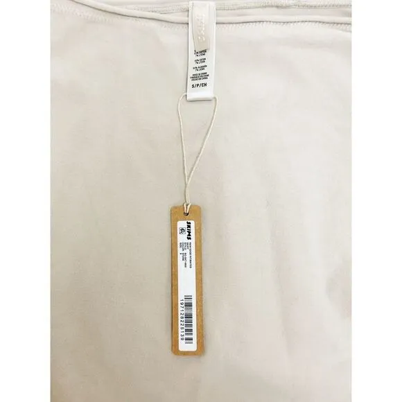 NWT SKIMS Raw Edge Slit Long Skirt in Stone