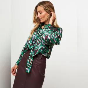 NWT SUNCOO Paris Dark Brown Faux Leather Skirt SUNCOO Size T1 Small