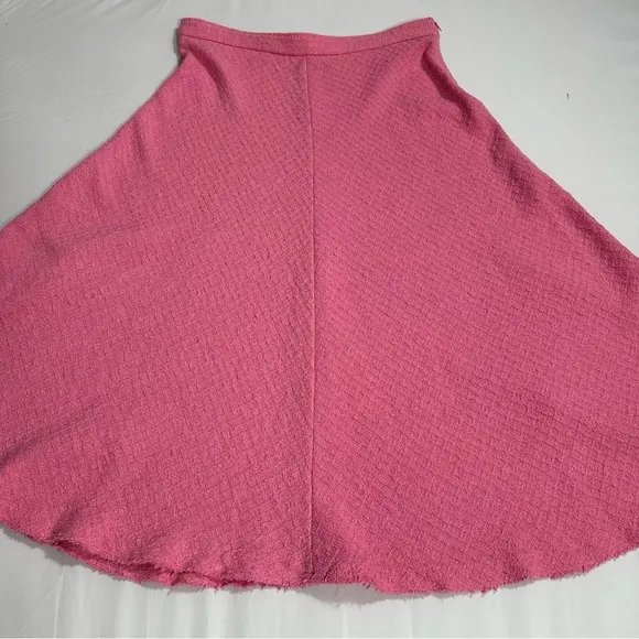 NWT Zara Pink High-Waisted Textured Pleated Skirt Plus Size XXL.