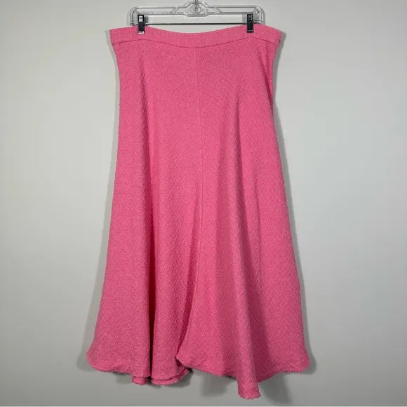 NWT Zara Pink High-Waisted Textured Pleated Skirt Plus Size XXL.