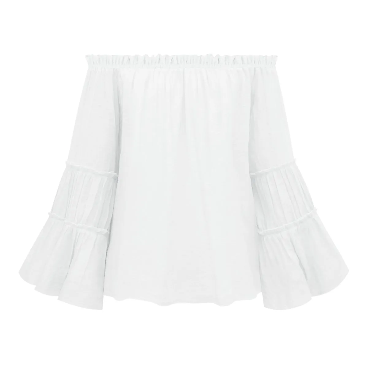 Off-Shoulder Frill Trim Blouse