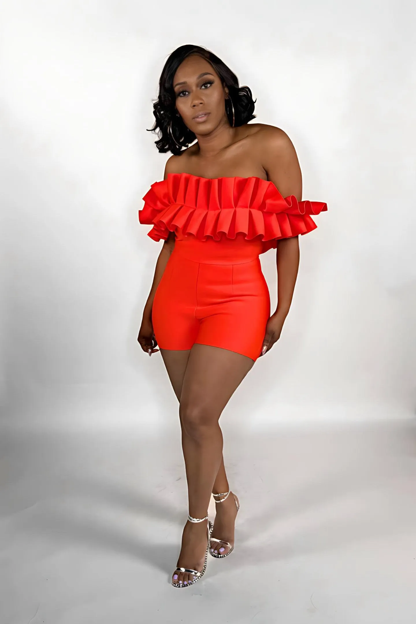 OFF SHOULDER RUFFLE BANDAGE SET