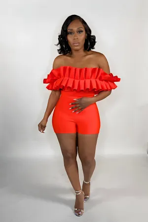 OFF SHOULDER RUFFLE BANDAGE SET