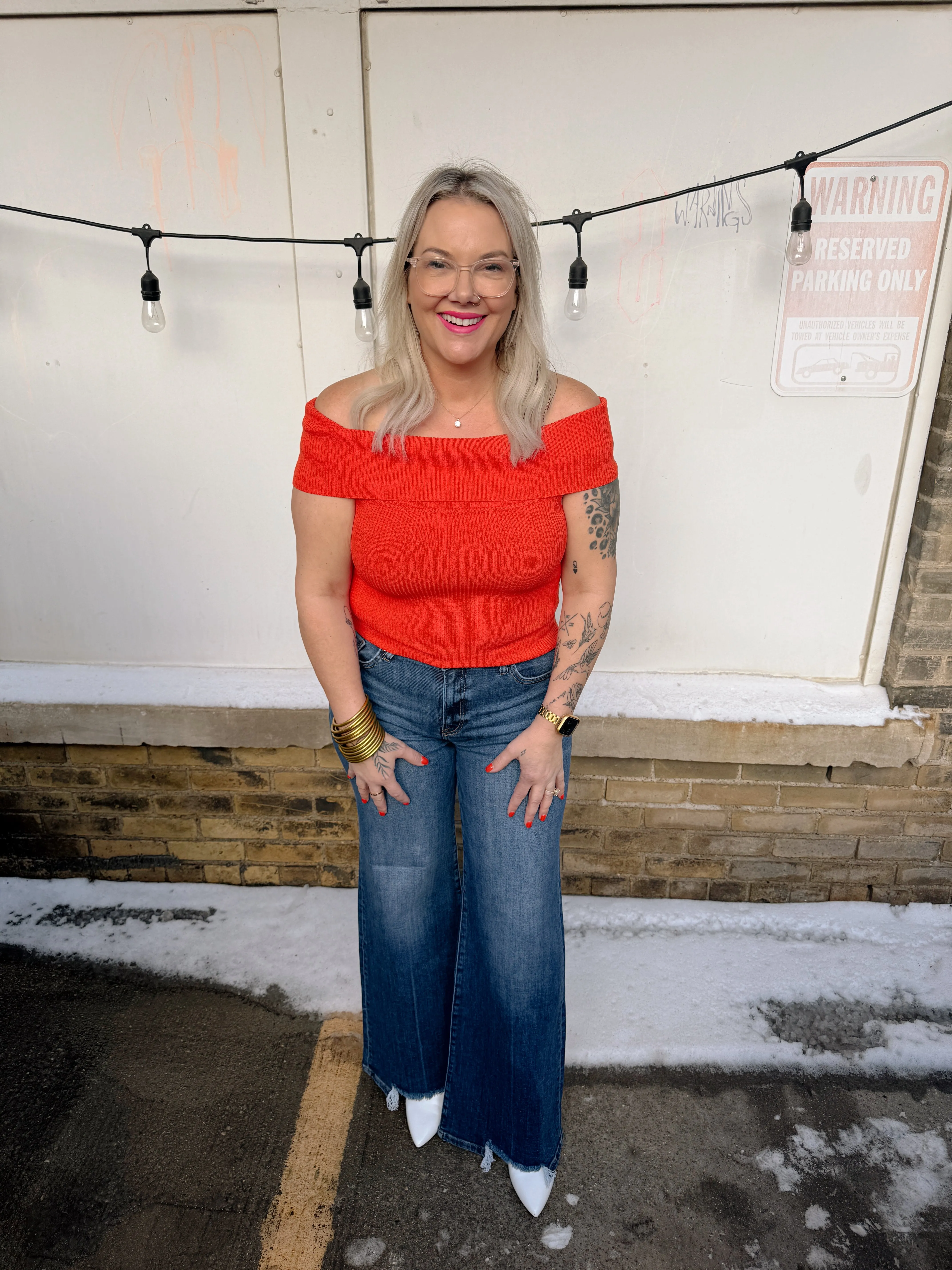 Off Shoulder Top-Tomato