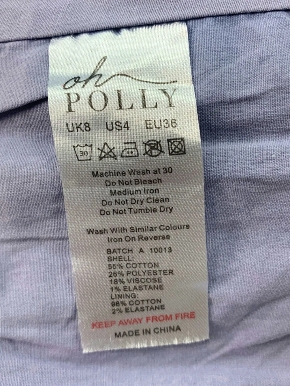 Oh Polly Light Blue Stonewash Corset UK 8