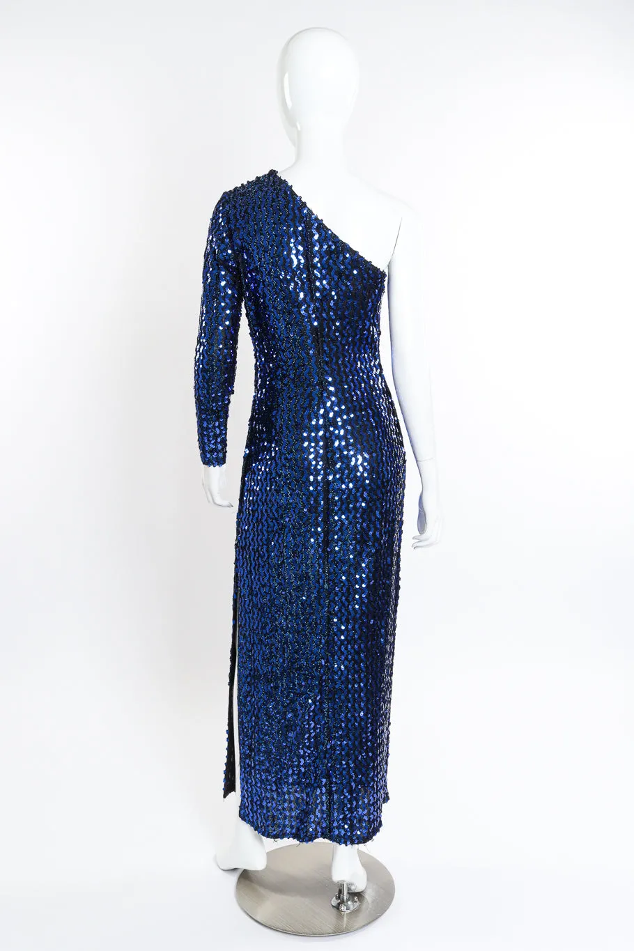 One Shoulder Sequin Column Dress