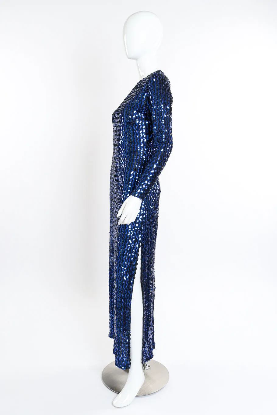 One Shoulder Sequin Column Dress
