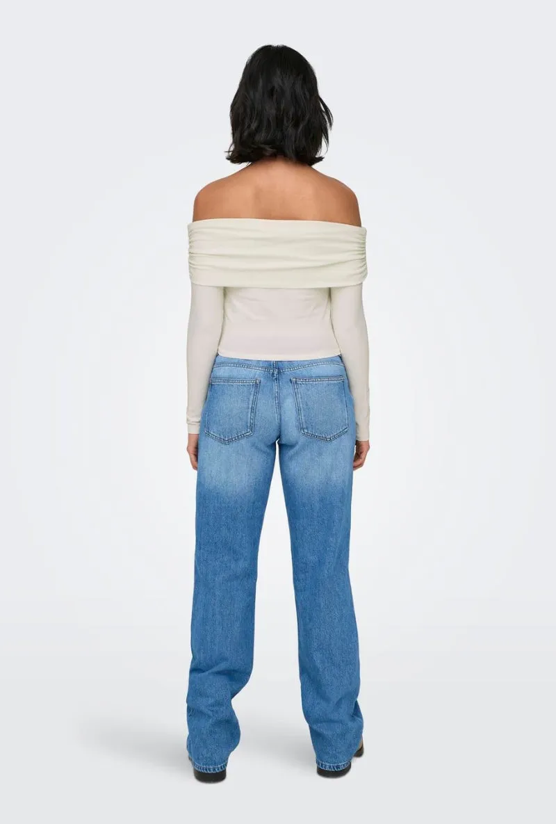 ONLY LIVE LOVE OFF SHOULDER TOP