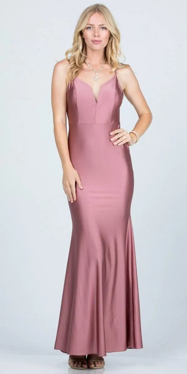 Open-Back Shimmering Mermaid Long Prom Dress