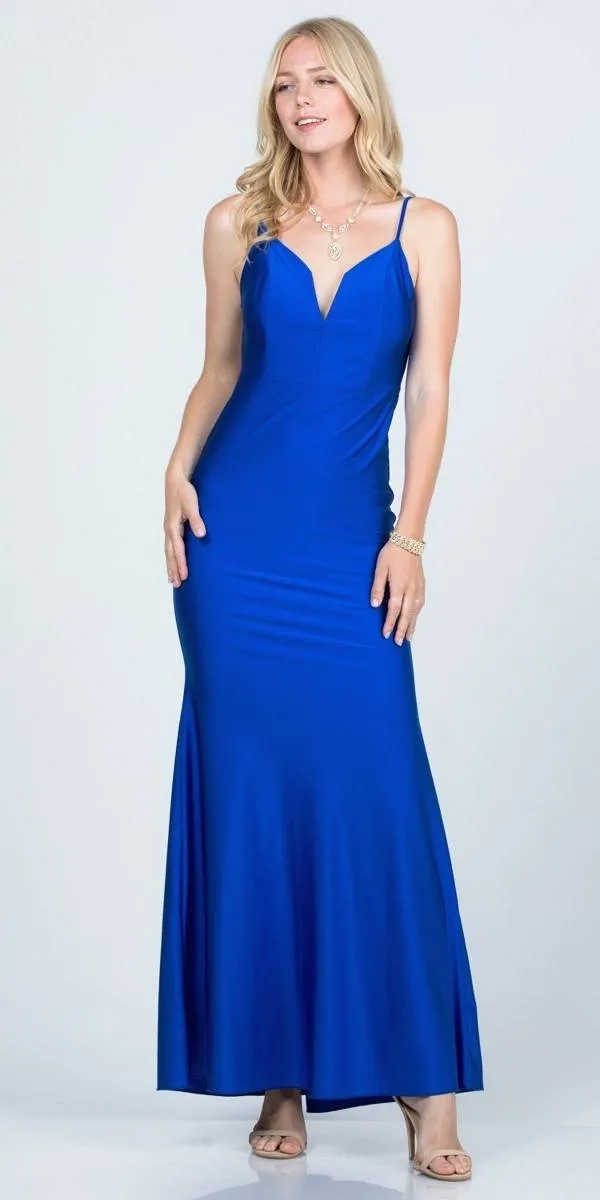 Open-Back Shimmering Mermaid Long Prom Dress