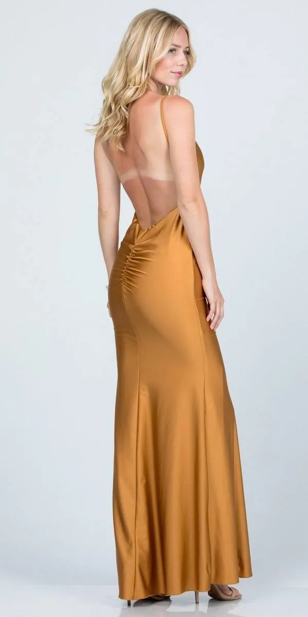 Open-Back Shimmering Mermaid Long Prom Dress