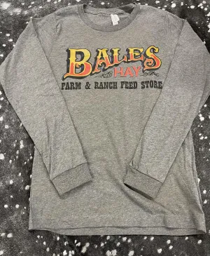 Original Bales Logo Long Sleeve - Heather Grey
