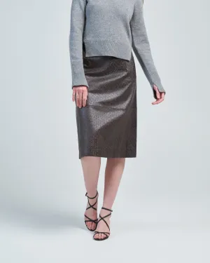 ostrich leather aline skirt