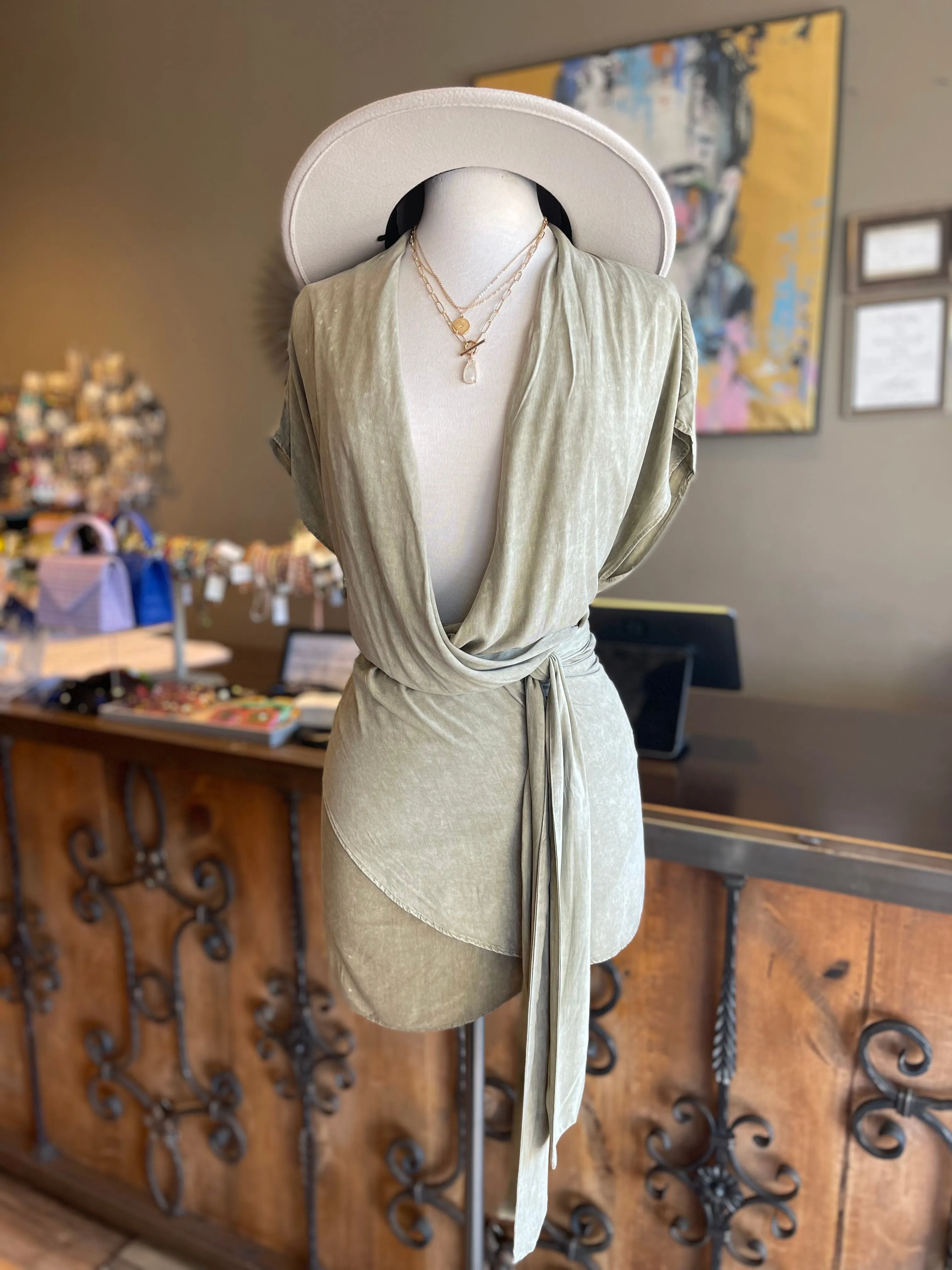 Overlap Draped Dress