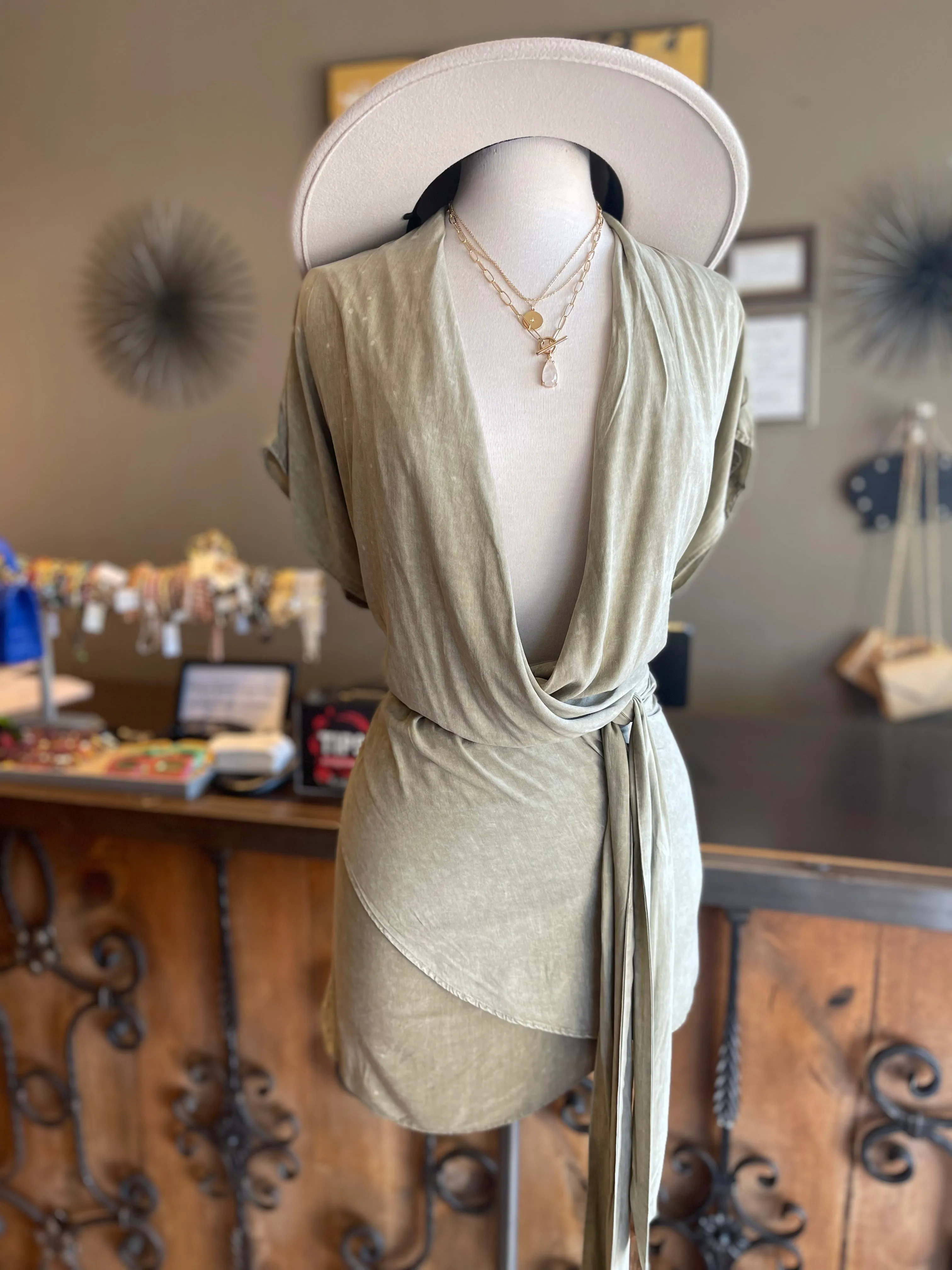 Overlap Draped Dress