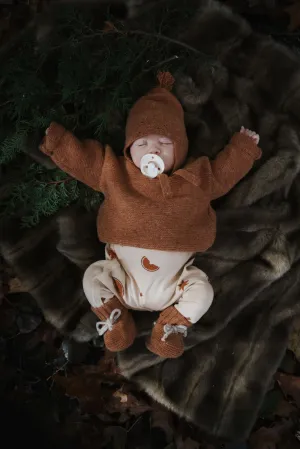 Pecan Shoulder Button Wool Jumper