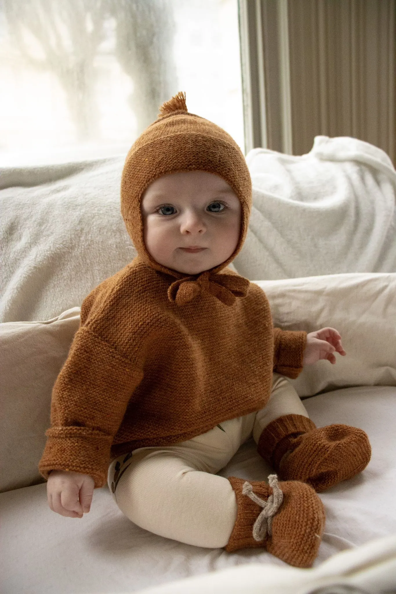 Pecan Shoulder Button Wool Jumper