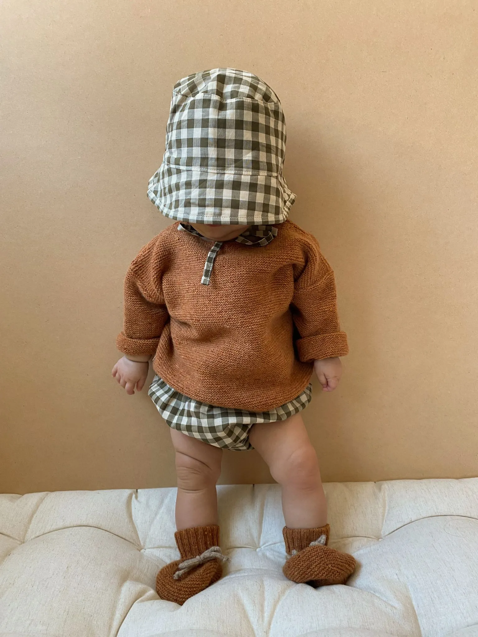 Pecan Shoulder Button Wool Jumper
