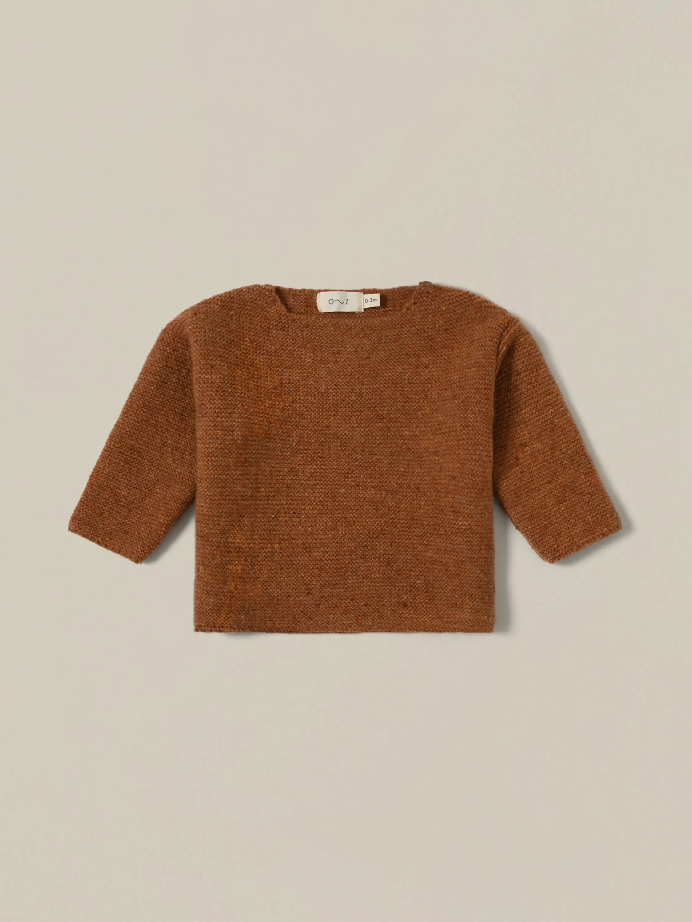 Pecan Shoulder Button Wool Jumper