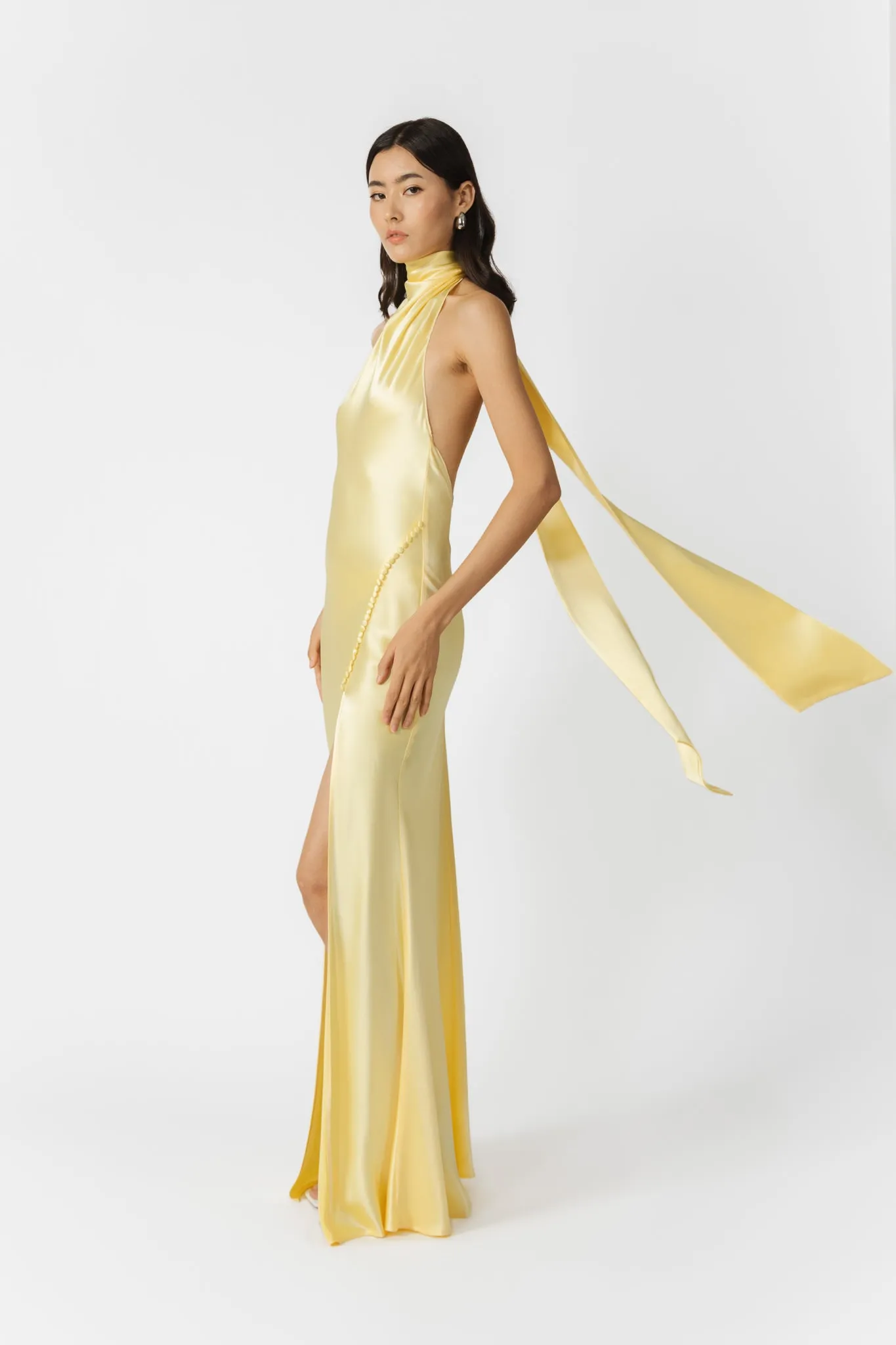 Penelope Backless Satin Gown