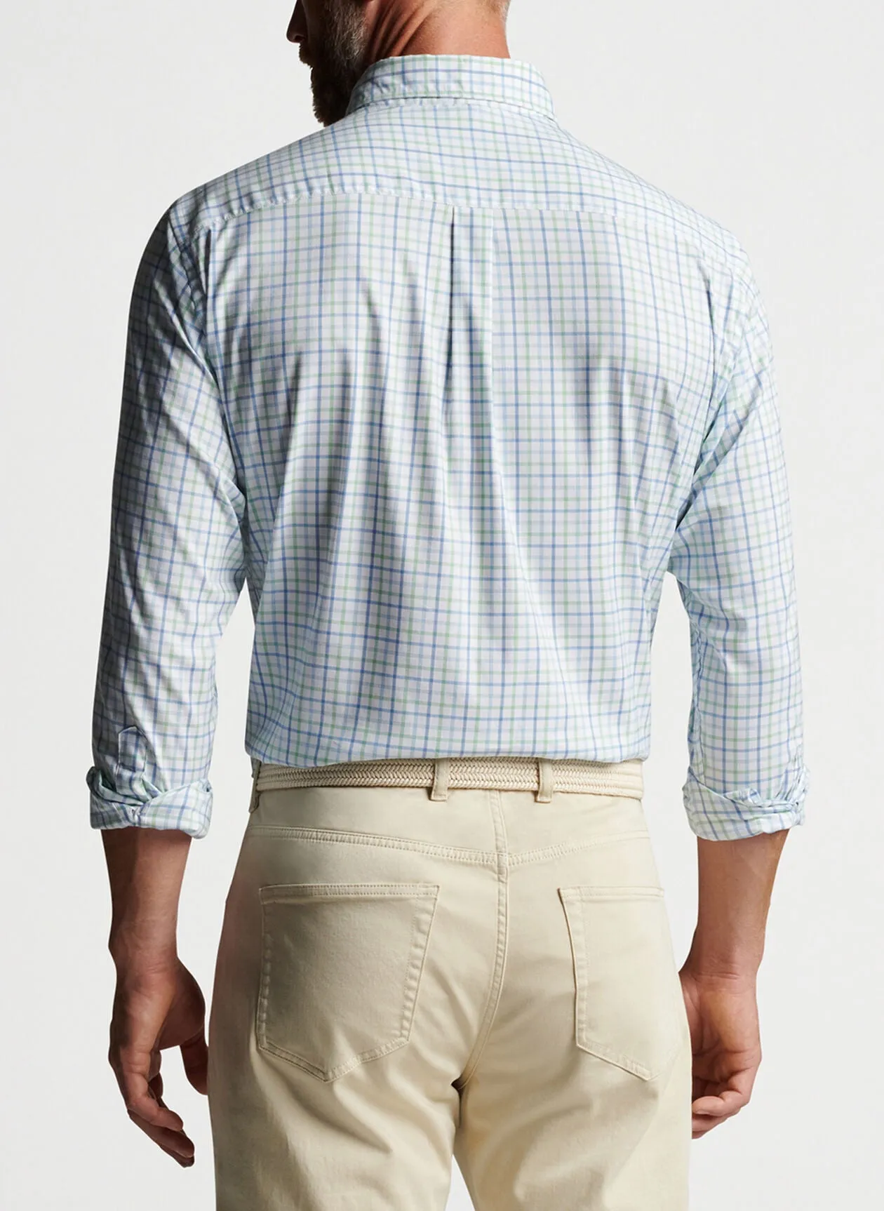 PETER MILLAR NOLAND COTTON STRETCH SPORT SHIRT - TWILIGHT BLUE