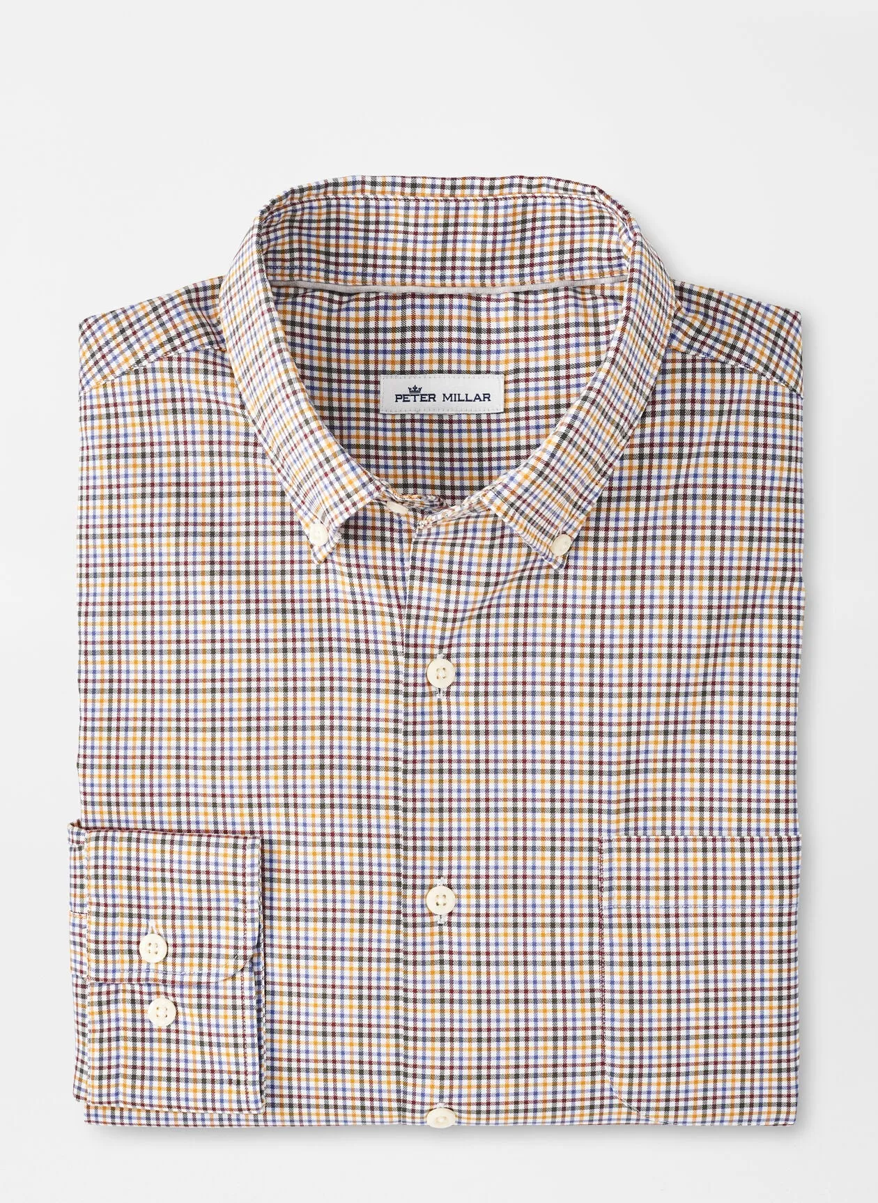 PETER MILLAR QUINBY CROWN LITE COTTON BLEND SPORT SHIRT - CLARET