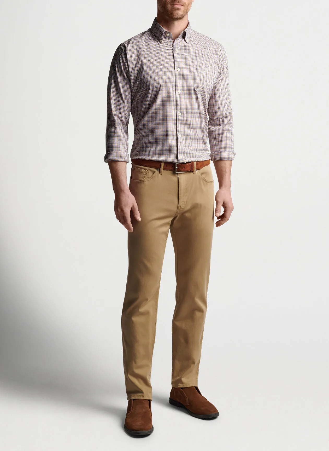 PETER MILLAR QUINBY CROWN LITE COTTON BLEND SPORT SHIRT - CLARET