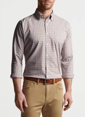 PETER MILLAR QUINBY CROWN LITE COTTON BLEND SPORT SHIRT - CLARET