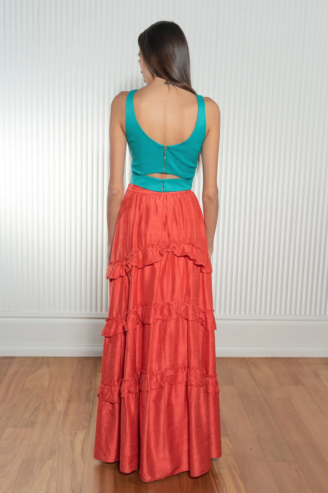 PILAR Pique Cut Out Lehenga Top
