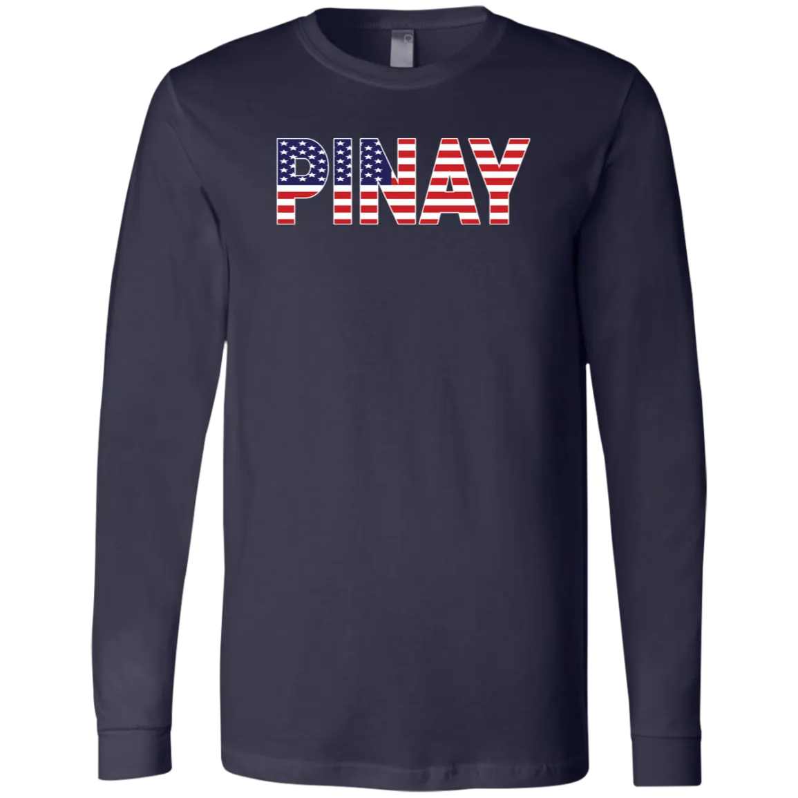 Pinay with US Flag Embedded Unisex Jersey Long Sleeve T-Shirt