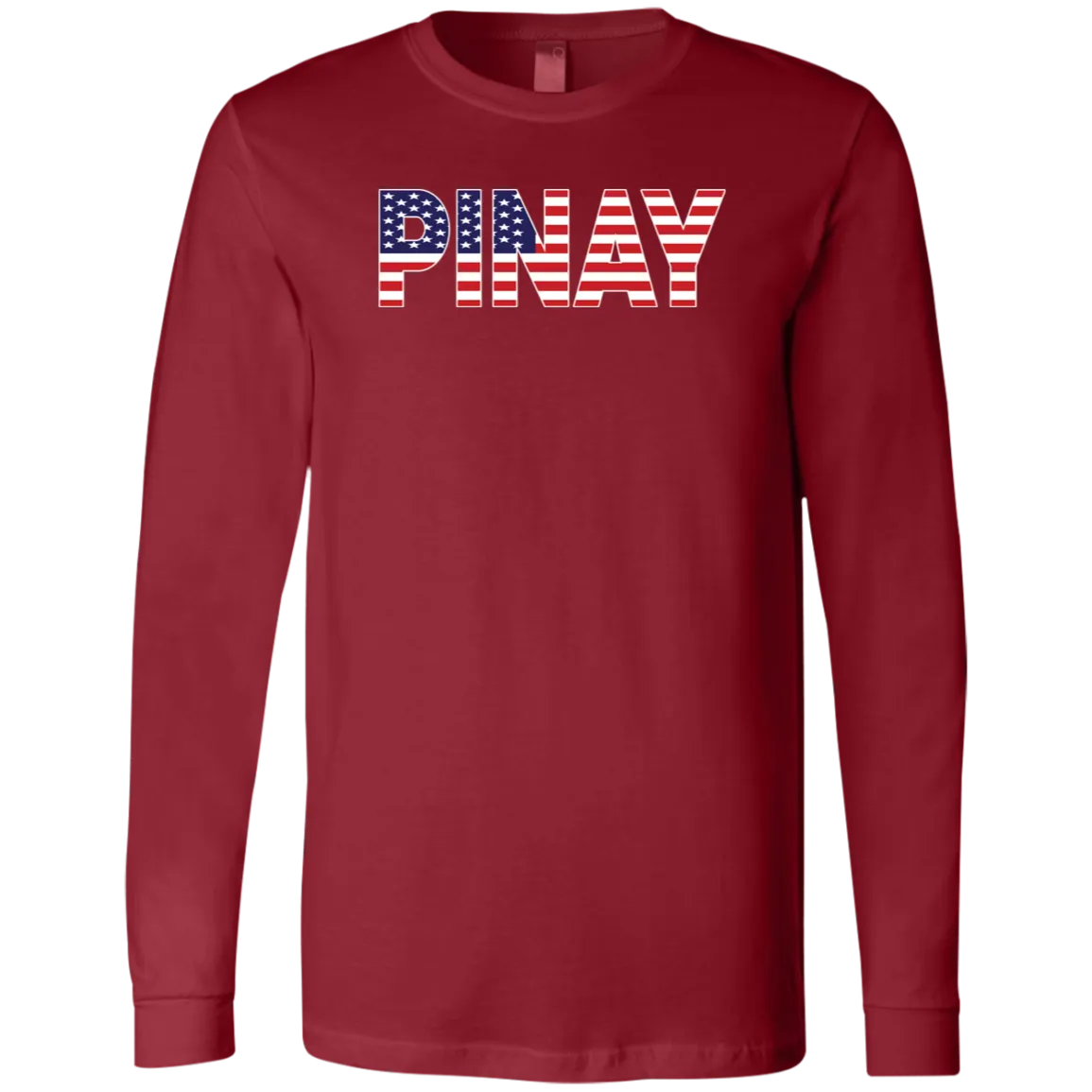 Pinay with US Flag Embedded Unisex Jersey Long Sleeve T-Shirt