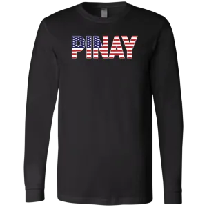 Pinay with US Flag Embedded Unisex Jersey Long Sleeve T-Shirt