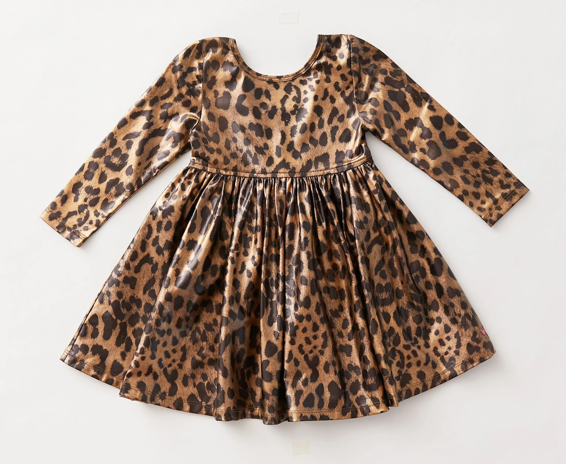 Pink Chicken Liza Lame L/S Dress - Leopard Metallic
