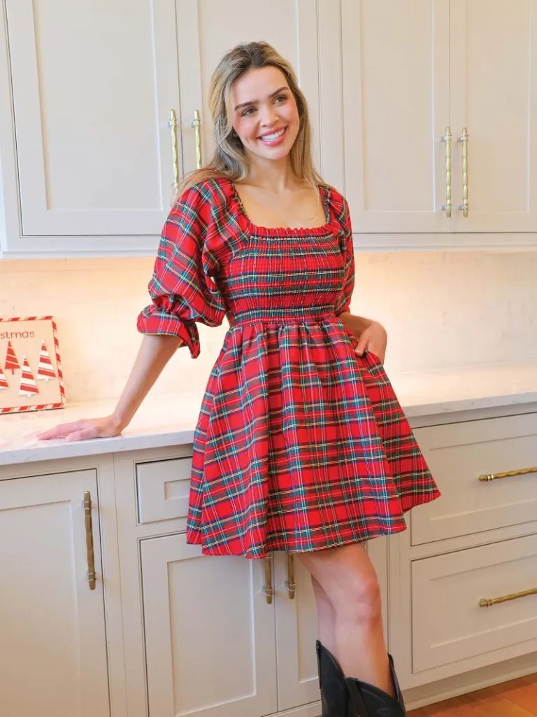 Plaid Holiday Dress by Simply Southern