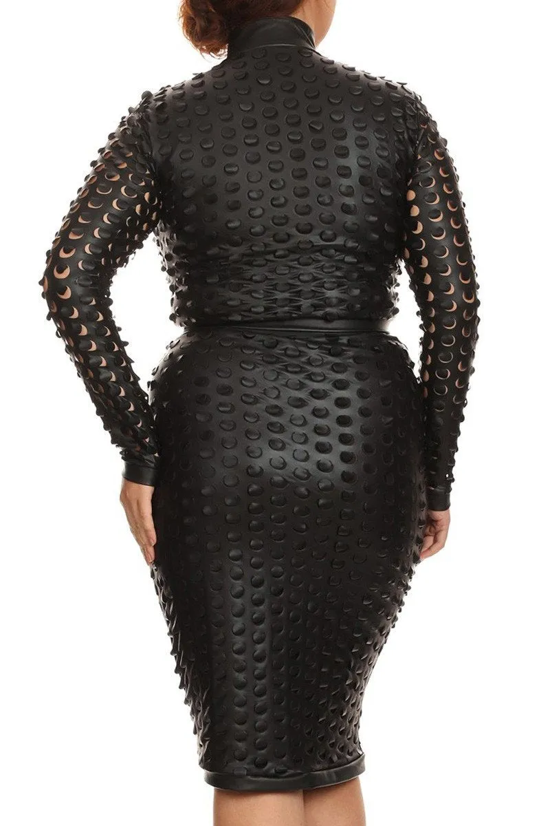Plus Size Showstopper Leather 2 Piece Set