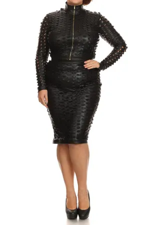 Plus Size Showstopper Leather 2 Piece Set