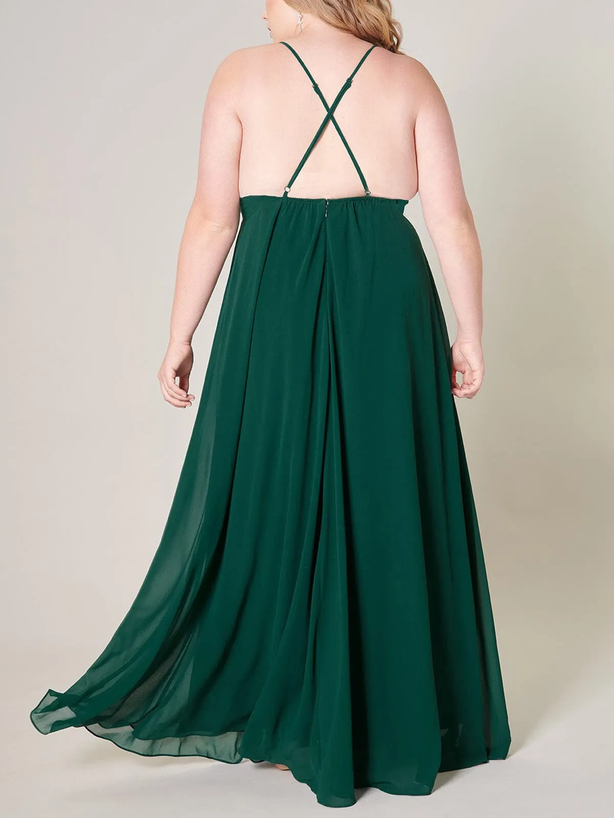 PLUS SIZE SLEEVELESS OPEN BACK MAXI DRESS