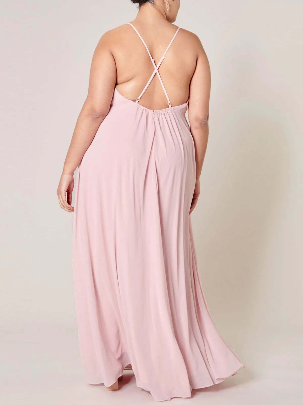 PLUS SIZE SLEEVELESS OPEN BACK MAXI DRESS