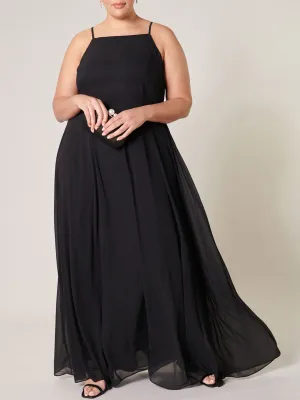 PLUS SIZE SLEEVELESS OPEN BACK MAXI DRESS
