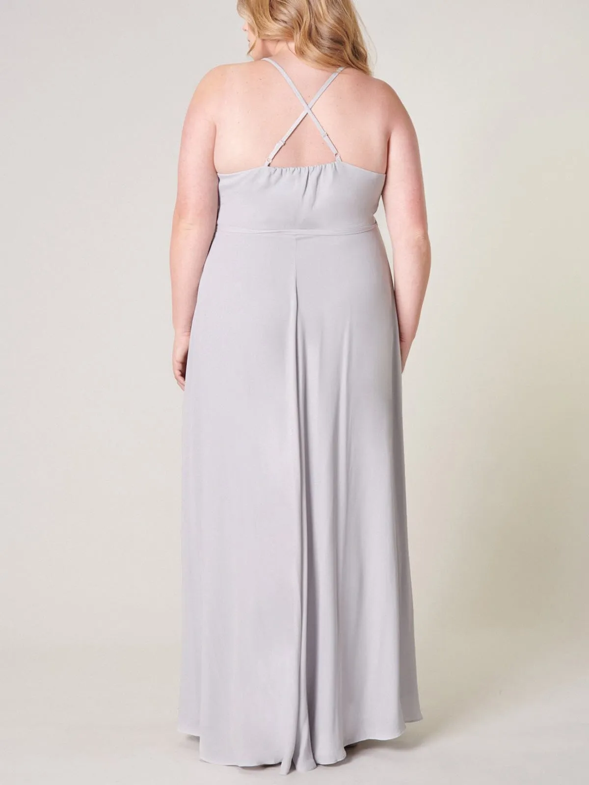 PLUS SIZE SLEEVELESS SURPLICE OPEN BACK MAXI DRESS