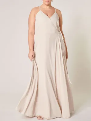 PLUS SIZE SLEEVELESS SURPLICE OPEN BACK MAXI DRESS