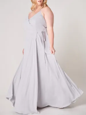 PLUS SIZE SLEEVELESS SURPLICE OPEN BACK MAXI DRESS