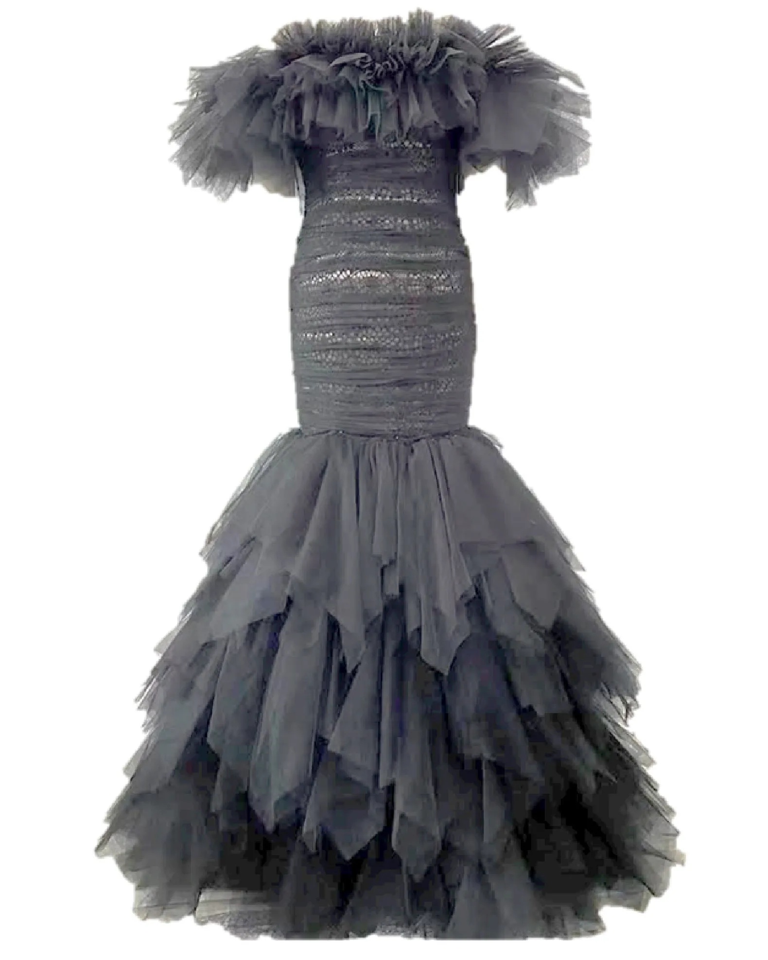 PREORDER - Dramatic Ruffle Mermaid Gown