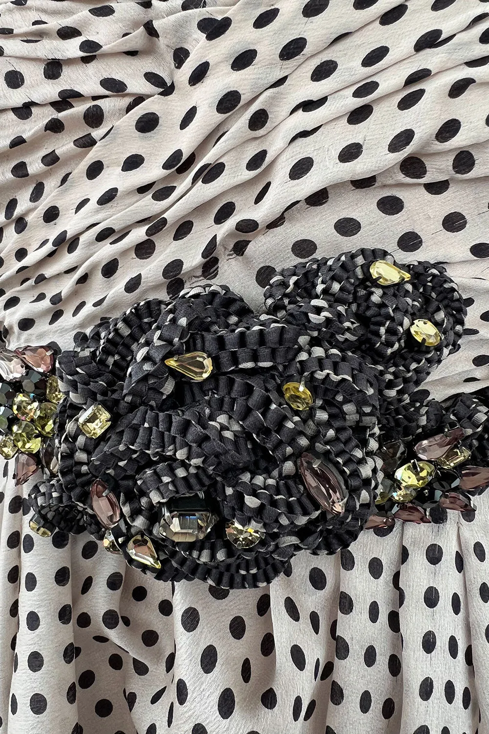 Pretty Spring 2009 Valentino Runway Strapless Dotted Silk w Front Detailing